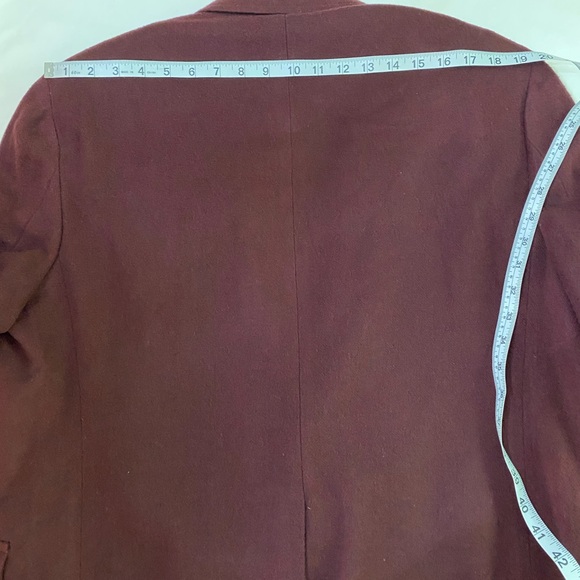Christian Brooks Maroon 100% Cashmere 2-Button Blazer SZ 46 - Picture 10 of 11